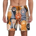 thumbnail image 2 of Picia Cute Cat Paw pattern Mens Swim Trunks with Compression Liner Stretch Beach Shorts Quick Dry with Zipper Pockets No-Chafing Board Shorts-X-Large, 2 of 9