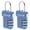 Blue, variant on Fosmon TSA Approved Luggage Locks, (2 Pack) Open Alert Indicator 3 Digit Combination Padlock Codes with Alloy Body and Release Button - Black