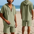 thumbnail image 2 of GERsome Men's 2 Piece Lounge Sets Hoodie Short Sleeve Tops and Shorts Loungewear Summer Beach Vacation Matching Outfits S-3XL, 2 of 9