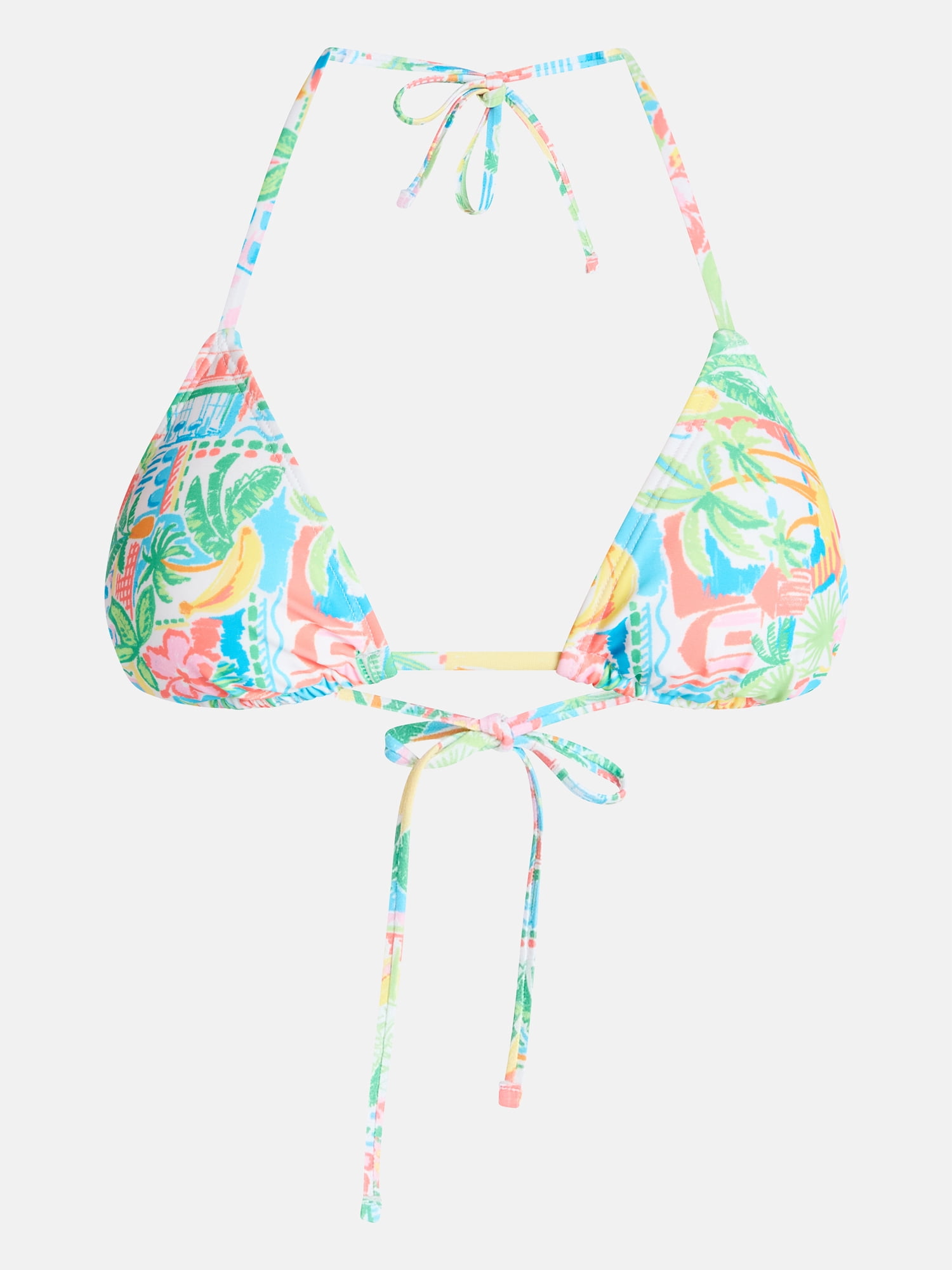 No Boundaries Triangle Halter Bikini Top, Women's XXS-XXL