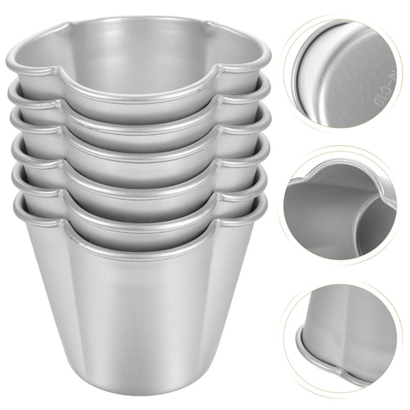 DEEPCRAFF Set of 6 Metal Pudding Molds Aluminum Alloy Baking Tools for Home and Kitchen Baking Accessories