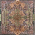 thumbnail image 1 of Ahgly Company Indoor Square Traditional Chestnut Brown Medallion Area Rugs, 9' Square, 1 of 6
