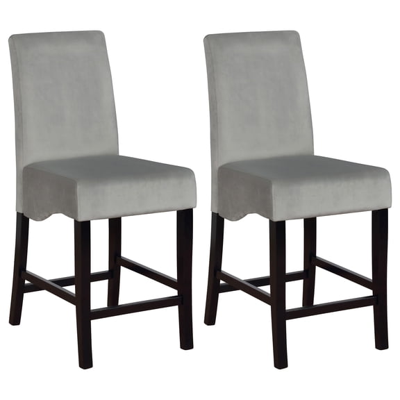 Bowery Hill Contemporary 25" Counter Stool in Gray and Black (Set of 2)