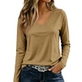 thumbnail image 2 of Long Sleeve Shirts for Women Fall Outfit 2026 Fashion Casual T Shirt V Neck Basic Loose Tunic Tops XL, 2 of 7