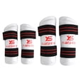 thumbnail image 1 of Juego de protectores de espinillas y brazos de cuero sintético para una mayor protección, color blanco, talla M, armadura de taekwondo, 1 of 8
