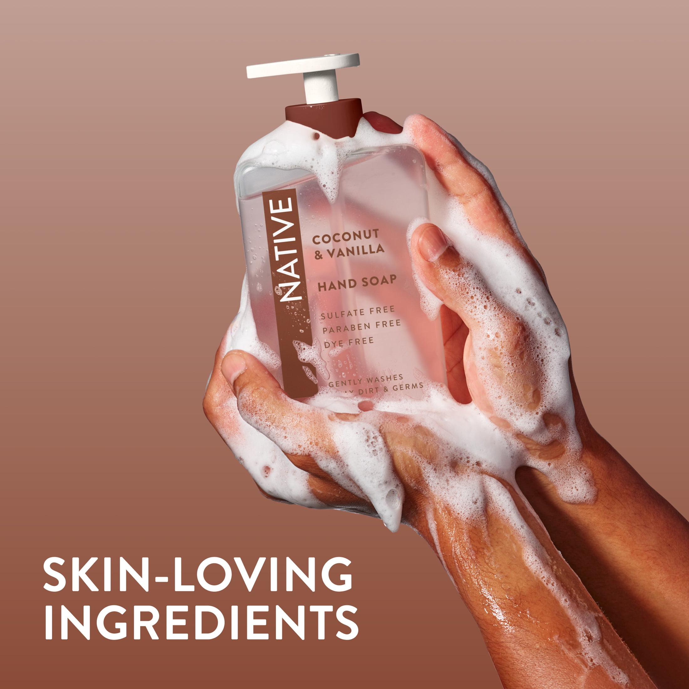 (6 pack) Native Liquid Hand Soap, Coconut & Vanilla, Non-drying, Naturally Derived Cleansers, Sulfate Free, 13 fl oz
