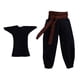 thumbnail image 5 of 1:12 Pantalones de salón para hombres a escala con cinturón, disfraz de muñeca en miniatura suelta de cosplay deportivo para 6 '' cifras de acción, camisa pantalones negros, 5 of 10