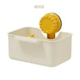 thumbnail image 1 of Suction Cup Kitchen Storage Basket, Multifunctional Wall Mounted Sponge Organizer, Non-Perforated Cloth Holder, Kitchen Sink Organizer, Kitchen Storage, White/Orange/Beige, 1 of 5