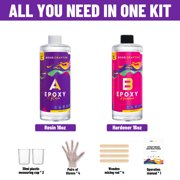 Bond Craftor Epoxy Resin Kit 32 oz - Crystal Clear, UV Resistant, Ideal for Beginners and Jewelry DIY