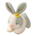 thumbnail image 6 of Hvmvliv Stuffed Plush Toys Easter Plush Stuffed Bunny Rabbit Toy with Flower Design Soft Fluffy Cute Animal for Cuddling Home Decor Spring Festival Celebration Tabletop Ornament Gift Green, 6 of 6