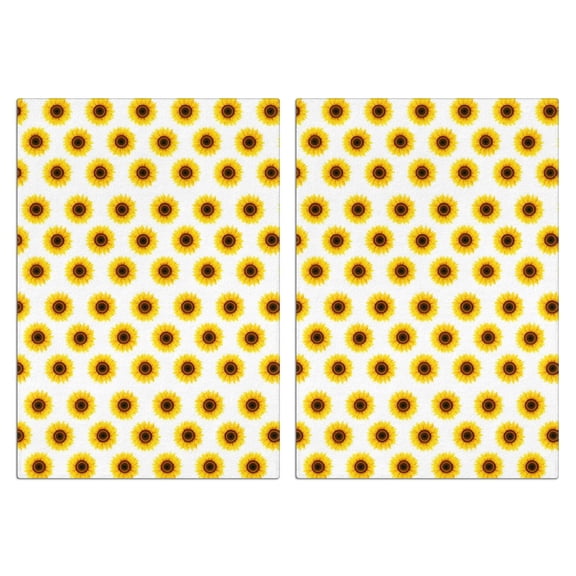 2 Pcs Funny Kitchen Towels,White Sunflower Pattern Microfiber Dish Towels,Kitchen Tea Towels,Kitchen Towel Set (18" X 26")