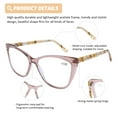 thumbnail image 2 of DOOViC Fashion Cat Eye Reading Glasses for Women Blue Light Blocking Anti Eyestrain Acetate Readers, with Hard Shell Glasses Case, 2 of 8