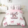 thumbnail image 2 of Erosebridal Bowknot Koala Bedding Sets Twin with Comforter, Princess Bow Bedding Sets for Girls Kids,, Pink Reversible 7 Pieces, 2 of 5