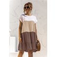 thumbnail image 1 of Nouveau Femmes Décontracté en Vrac Surdimensionné Robe Patchwork Manches Courtes Grands Volants Robe Robe de Plage, 1 of 2