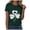 Dark Green, variant on Women's St Patrick's Day T-Shirt Lucky Irish Shamrock Graphic Tees Tops (Navy, L)