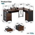 thumbnail image 4 of Bestier L Shaped Desk with File Drawers, 63" x 47" Office Computer Desk with Storage Cabinet, Corner Desk with Monitor Stand & Modesty Panel for Home Office, Cherry, 4 of 9