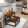 thumbnail image 3 of Wood and Metal 2 Step Stool for Adults & Kids – Heavy Duty Step Stools, 500 Lbs Capacity Non-Slip Stepping Stool for High Beds, Kitchen, Bathroom, Closet, Durable Foot Stool for Home Use Brown, 3 of 7
