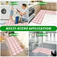 thumbnail image 5 of Valentine's Day Kitchen Rugs and Mats 2 Pieces Pink Buffalo Plaid Runner Rug Sets White Check Soft Kitchen Mats for Floor Absorbent Area Rugs Carpet Non Slip Doormat Home Decor Gifts, 5 of 6
