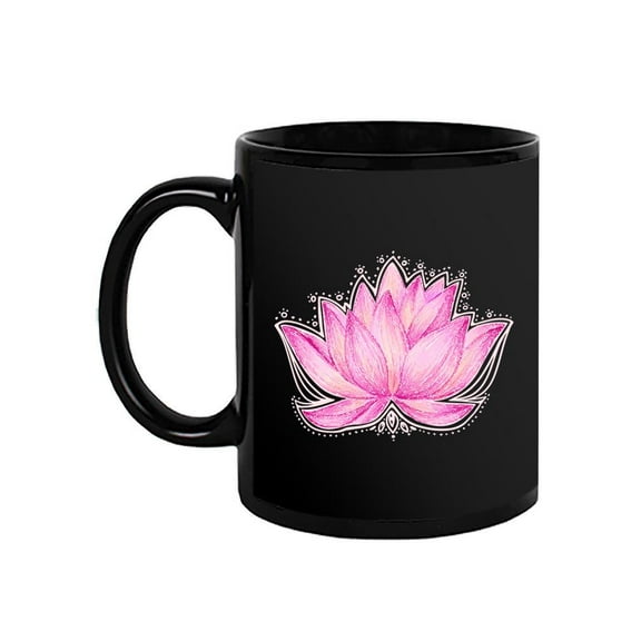 Beautiful Lotus Flower Design Mug -Image by Shutterstock,