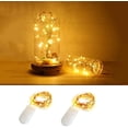 thumbnail image 1 of Paquete de 2 luces de hadas de 5,56 pies, 20 mini luces LED de cadena, funciona con pilas, impermeable, blanco cálido, luces de luciérnaga estrellada en alambre de cobre, luces decorativas para el hog Namotu CZJJ-HY115, 1 of 7
