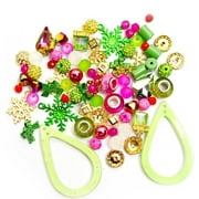 Jesse James Beads Glass and Metal Holiday Bead Mix in Holiday Pop, Green