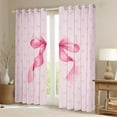 thumbnail image 2 of Feelyou Kawaii Bow-tie Kids Blackout Curtains Set of 2 (52x84 Each), Watercolor Pink Bowknot Ribbon Window Curtains, Cute Princess Style Curtains and Drapes, Blackout Curtains Bedroom Decor, 2 of 6