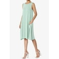 thumbnail image 3 of TheMoogan Women's Basic Sleeveless Crew Neck Knee Length A-Line Jersey Pocket Swing Dress, 3 of 6