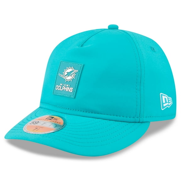 Men's New Era Aqua Miami Dolphins 2025 Sideline Retro Crown 59FIFTY Fitted Hat
