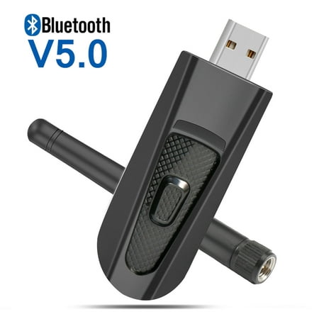 Portable USB Bluetooth Audio Transmitter Adapter Dongle for PC PS4 TV Mac Headphones Speakers, with 3.5mm Aux, Dual Link aptX Low Latency, Plug and Play, Support All Windows 10 8