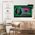thumbnail image 4 of Elephant Stock 100 Dollars Wall Art - Horizontal Canvas Wall Art - Living Room Wall Decor - Decor Elements Canvas - Green And Pink Decor By Octavian Mielu - 30" x 20", 4 of 4