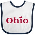 thumbnail image 3 of Inktastic Ohio in Red Text with Heart Boys or Girls Baby Bib, 3 of 4