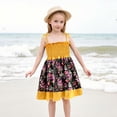 thumbnail image 2 of Robes pour Filles Bébé Tout-Petits Filles Été Imprimé Floral Robe à Bretelles Légère Décontractée avec Attaches Réglables pour Plage Robe Ado Fille Jaune 5 Ans-6 Ans, 2 of 4
