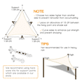 thumbnail image 2 of Tcbosik 10' x 10' x 14' Sun Shade Sail, Triangle Canopy Fabric Cloth Screen, Sunshade for Outdoor, Patio, Garden, Backyard, Cream, 2 of 6