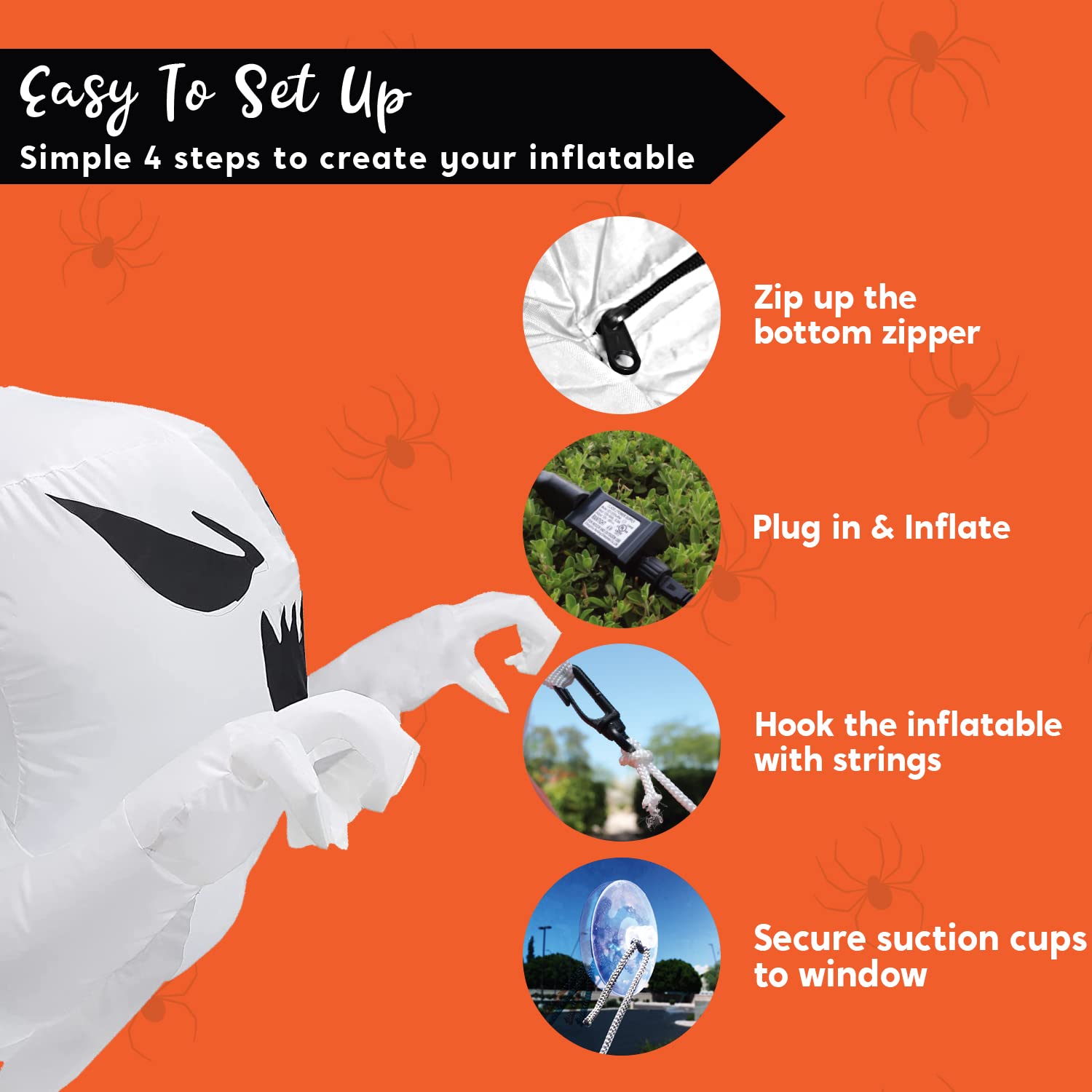 Joyfy 4.5-Foot Halloween Inflatable Ghost Broke Out from Window photo 6