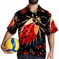 thumbnail image 4 of Seven Starred Ladybird Men's Short Sleeve Beach Shirts, Casual Printed Button Down Poplin Shirt Summer., 4 of 6