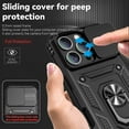 thumbnail image 4 of Dteck Case for iPhone 16 Plus,Heavy Duty with Slide Camera Protective Military Grade Phone Cover with Ring Kickstand Shockproof Rubber+ PC Case,Black, 4 of 9