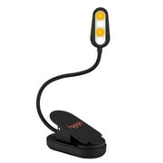 Hooga Book Light, Rechargeable Amber Dual Day and Night Modes, Amber 1600K Warm LEDs and 4000K White Light. Blue Blocking LEDs Prevent Eye Strain. Extra Long Battery Life.