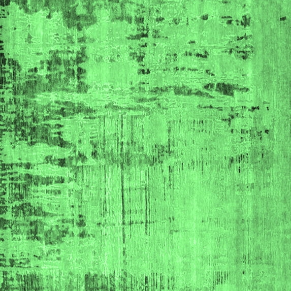 Ahgly Company Indoor Square Oriental Emerald Green Industrial Area Rugs, 6' Square