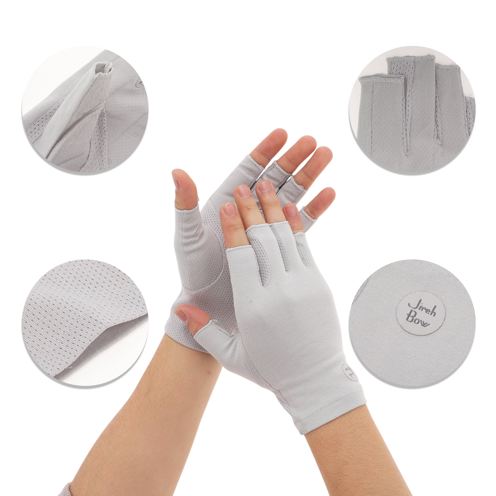 Unique Bargains Anti-slip Solid Color Manicure Gloves 1 Pair Gray