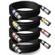 thumbnail image 1 of Cables XLR Heams Professional, paquete de 4 unidades, 7,6 m, trenzados sin ruido, 1 of 7