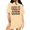 Apricot, variant on Women's Outdoor Camo Leaf God Is Good Faith Text Graphic Short Sleeve Crewneck Black Tops