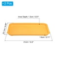 thumbnail image 2 of Uxcell 12x9" Fast Food Tray, 2 Pack Plastic Reusable Multi-Purpose Rectangle Serving Tray Yellow, 2 of 5