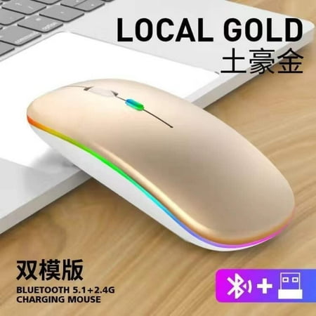 Bluetooth LED 2.4G Wireless Mouse Luminous Slim Design for Laptop – Local Gold