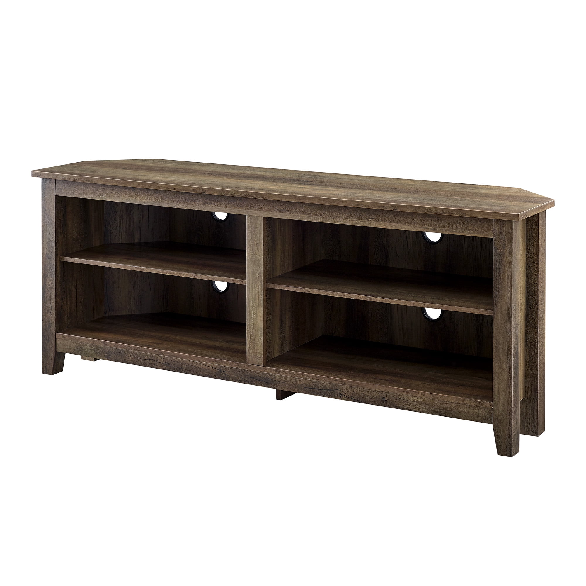 Woven Paths Transitional Corner TV Stand for TVs up to 65", Reclaimed Barnwood