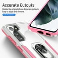 thumbnail image 5 of Allytech Galaxy S21FE 2021 Case with Ring Holder Grip, TPU + Hard PC Anti-Scratch Shockproof [Work with Magnetic Car Mount] Portable Kickstand Case for Samsung Galaxy S21 FE 6.4" 2021, White + Pink, 5 of 7