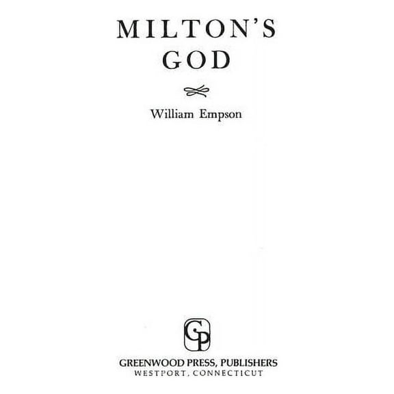 Milton's God, (Hardcover)