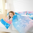 thumbnail image 4 of Castle Fairy Girls Ocean Mermaid 3 Pieces Queen Comforter Set,Marine Dreamy Princess Ultra Soft Bedding Sets,Sea Starfish Bedding Comforter Set Breathable,Lightweight Room Decor,Reversible, 4 of 8
