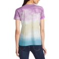thumbnail image 4 of LAVA Women Tie Dye Shirts Crew Neck Short Sleeve Color Block Top Casual Loose Tees (Pink, 2XL), 4 of 7