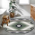 thumbnail image 3 of Round Rugs 3Ft, Sagge Green Boho Round Area Rug Washable Indoor Throw Carpet, Country Southwest Aztec Geometric Small Non Slip Circle Rug for Bedroom Living Room Home Decor Aesthetic, 3 of 8