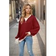 thumbnail image 3 of Camisetas de Larga para Mujer Color Vino Tinto L, 3 of 7
